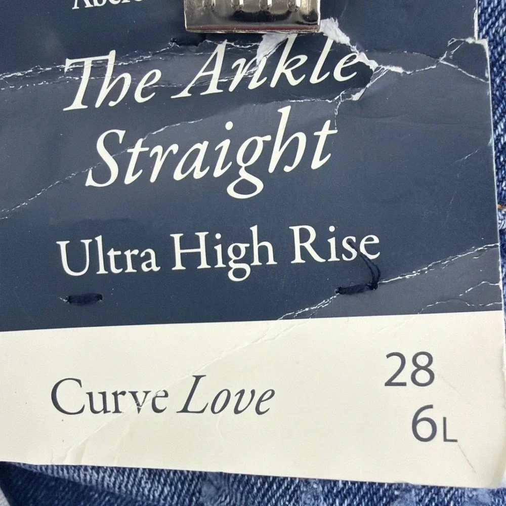 Abercrombie & Fitch Curve Love Ankle Straight Ultra High Rise Jeans 28 6L